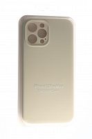 Чехол-накладка для iPhone 12 Pro Max SILICONE CASE Защита камеры кремовый (11) - фото
