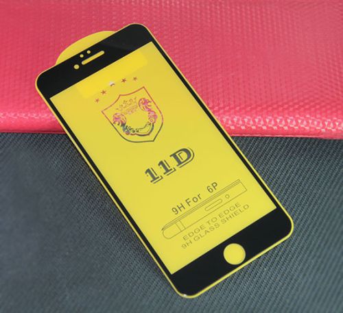 Защитное стекло для iPhone 6 (5.5) FULL GLUE (желтая основа) пакет черный оптом, в розницу Центр Компаньон