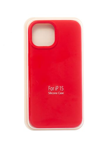 Чехол-накладка для iPhone 15 VEGLAS SILICONE CASE закрытый красный (14) - фото