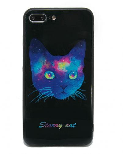 Чехол-накладка для iPhone 7/8 Plus LOVELY GLASS TPU кот коробка - фото