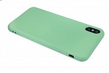 Чехол-накладка для iPhone X/XS SOFT TOUCH TPU ЛОГО зеленый  - фото
