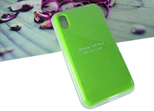 Чехол-накладка для iPhone XS Max SILICONE CASE ярко-зеленый (31) - фото