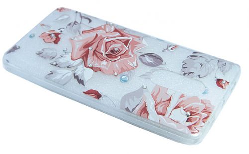 Чехол-накладка для XIAOMI Redmi Note4 FASHION TPU стразы Роза розовая - оптовая продажа Чехол-накладка для XIAOMI Redmi Note4 FASHION TPU стразы Роза розовая - фото