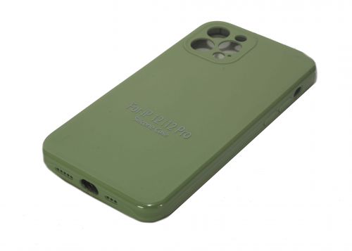 Чехол-накладка для iPhone 12 Pro VEGLAS SILICONE CASE Защита камеры оливковый (1) - фото фото 2