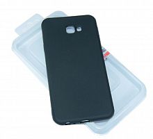 Чехол-накладка для Samsung J415 J4+ 2018 SOFT TOUCH TPU ЛОГО черный - фото