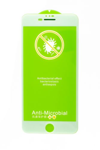 Защитное стекло для iPhone 6/7/8 (5.5) FULL GLUE ANTIBACTERIAL коробка белый - фото