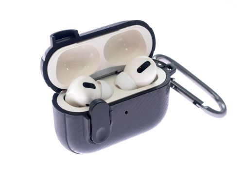Чехол для наушников Airpods Pro 2 Carbon fiber черный - фото фото 4