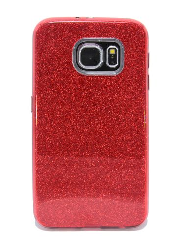 Чехол-накладка для Samsung G920 S6 JZZS Shinny 3в1 TPU красная оптом, в розницу Центр Компаньон