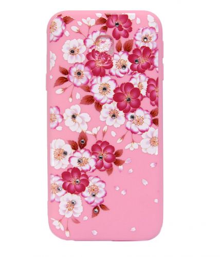 Чехол-накладка для Samsung J330F FASHION Розовое TPU стразы Вид 8 - фото