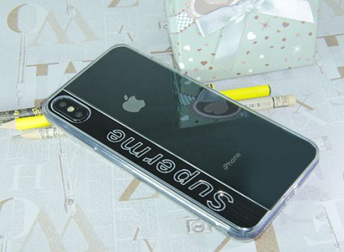 Чехол-накладка для iPhone X/XS SUPERME TPU черный  оптом, в розницу Центр Компаньон