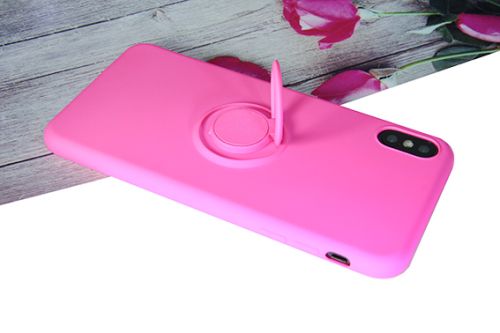 Чехол-накладка для iPhone XS Max SOFT TOUCH TPU КОЛЬЦО ярко розовый  оптом, в розницу Центр Компаньон фото 3