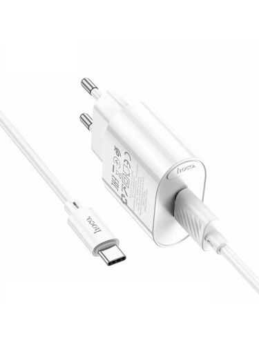 СЗУ USB 3.0A USB порт HOCO C109A Fighter PD20W кабель Type-C белый - оптовая продажа фото 3 СЗУ USB 3.0A USB порт HOCO C109A Fighter PD20W кабель Type-C белый - фото фото 3