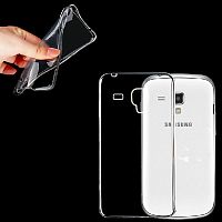 Чехол-накладка для Samsung i8190 JZZS TPU ул/т пакет белая - фото