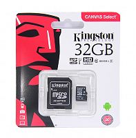 Карта памяти MicroSD 32 Gb Класс 10 Kingston CanvasSelect UHS-I U1 80Mb/s адаптер - фото