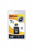 Карта памяти MicroSD 128 Gb Класс 10 Exployd UHS-1 Elite SD 45Mb/s с адаптером - фото