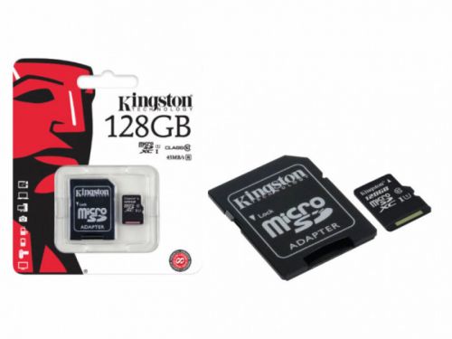 Карта памяти MicroSD 128 Gb Класс 10 Kingston UHS-I 45Mb/s с адаптером - оптовая продажа фото 2 Карта памяти MicroSD 128 Gb Класс 10 Kingston UHS-I 45Mb/s с адаптером - фото фото 2