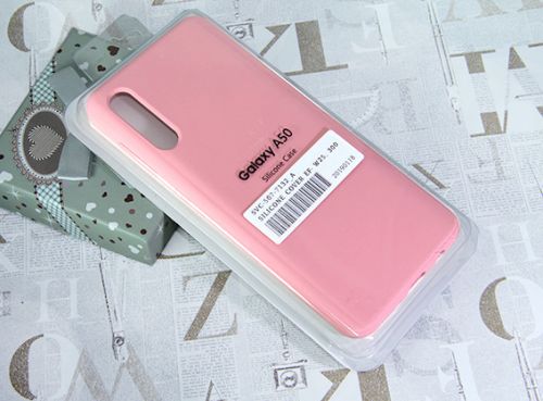 Чехол-накладка для Samsung A505F A50 SILICONE CASE закрытый розовый (4) - фото