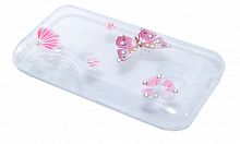 Чехол-накладка для Samsung J105 FASHION TPU стразы Бабочка - фото
