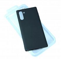 Чехол-накладка для Samsung Note 10 SOFT TOUCH TPU ЛОГО черный - фото
