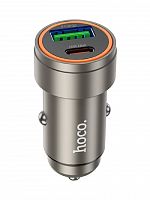 АЗУ TYPE-C 3.0A 1 USB HOCO Z57A Glorious PD30W+QC3.0 кабель TYPE-C TYPE-C серый металл - фото