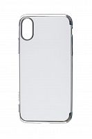 Чехол-накладка для iPhone X/XS ELECTROPLATED TPU DOKA серебро - фото
