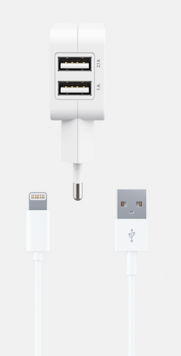 АЗУ Lightning 8Pin 2.1A MAVERICK белый - оптовая продажа фото 2 АЗУ Lightning 8Pin 2.1A MAVERICK белый - фото фото 2