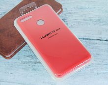 Чехол-накладка для HUAWEI Y9 2018 SILICONE CASE закрытый красный - фото
