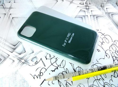 Чехол-накладка для iPhone 11 Pro VEGLAS SILICONE CASE темно-зеленый (49) - фото