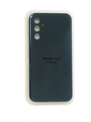 Чехол-накладка для Samsung A346E A34 VEGLAS SILICONE CASE закрытый черный (3) оптом, в розницу Центр Компаньон