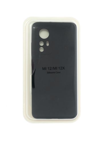 Чехол-накладка для XIAOMI Mi 12/12X VEGLAS SILICONE CASE закрытый черный (3) - фото