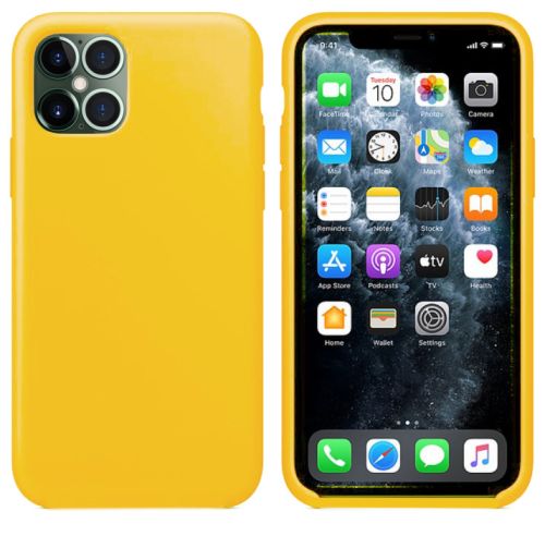 Чехол-накладка для iPhone 12 Pro Max VEGLAS SILICONE CASE NL закрытый желтый (4) оптом, в розницу Центр Компаньон