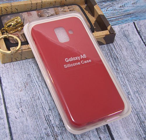 Чехол-накладка для Samsung J600F J6 2018 SILICONE CASE закрытый красный - фото
