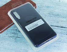 Чехол-накладка для Samsung A750F A7 2018 SILICONE CASE закрытый темно-синий - фото
