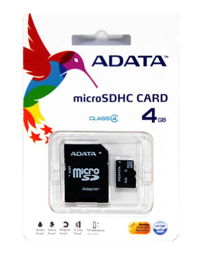Карта памяти MicroSD 4 Gb Класс 4 A-Data с адаптером - оптовая продажа фото 2 Карта памяти MicroSD 4 Gb Класс 4 A-Data с адаптером - фото фото 2