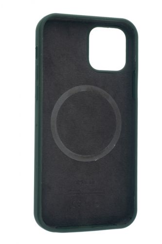 Чехол-накладка для iPhone 12\12 Pro SILICONE TPU поддержка MagSafe темно-зеленый коробка - фото фото 3