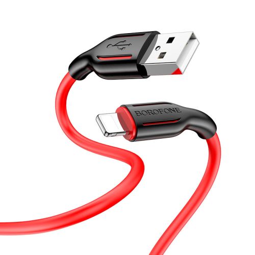 Кабель USB Lightning 8Pin BOROFONE BX63 Charming 2.4A 1м черно-красный оптом, в розницу Центр Компаньон фото 4