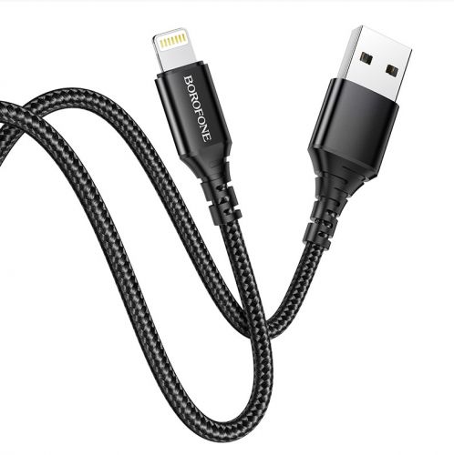 Кабель USB Lightning 8Pin BOROFONE BX54 Ultra bright 2.4A 1м черный, Ограниченно годен оптом, в розницу Центр Компаньон