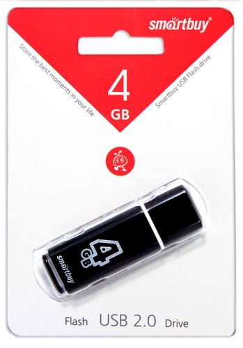 USB флэш карта 4 Gb USB 2.0 Smart Buy Glossy черный оптом, в розницу Центр Компаньон фото 2
