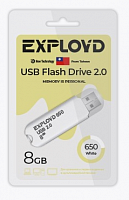 USB флэш карта 8 Gb USB 2.0 Exployd 650 белый - фото