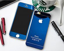 Купить Защитное стекло для iPhone 5/5S/SE 2в1 синий оптом, в розницу в ОРЦ Компаньон