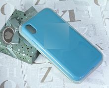 Чехол-накладка для iPhone XR SILICONE CASE закрытый голубой (16) - фото