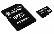 Карта памяти MicroSD 4 Gb Класс 10 Smart Buy адаптер - фото