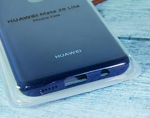 Чехол-накладка для HUAWEI Mate 20 Lite SILICONE CASE закрытый темно-синий - фото