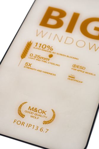 Защитное стекло для iPhone 13 Pro Max/14 Plus WOLF KING YOGA MASTER коробка черный оптом, в розницу Центр Компаньон фото 2
