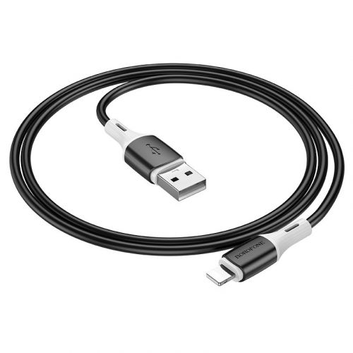 Кабель USB Lightning 8Pin BOROFONE BX79 Silicone 2.4A 1м черный - оптовая продажа фото 4 Кабель USB Lightning 8Pin BOROFONE BX79 Silicone 2.4A 1м черный - фото фото 4