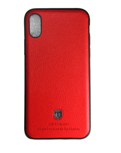 Чехол-накладка для iPhone X/XS TOP FASHION Litchi TPU красный блистер оптом, в розницу Центр Компаньон