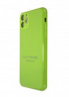 Чехол-накладка для iPhone 11 Pro Max VEGLAS SILICONE CASE Защита камеры лайм (60) - фото