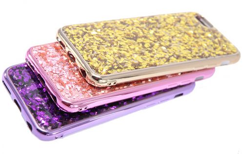 Чехол-накладка для iPhone 6/6S YOUNICOU Блестки крупные PC+TPU розовый - фото фото 5