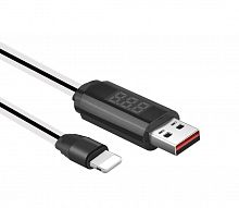 Купить Кабель USB Lightning 8Pin HOCO U29 LED 1м белый оптом, в розницу в ОРЦ Компаньон