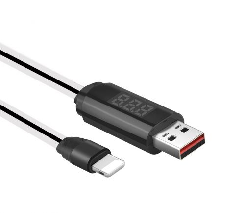 Кабель USB Lightning 8Pin HOCO U29 LED 1м белый оптом, в розницу Центр Компаньон